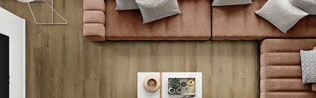 Quarto com piso vinílico amadeirado